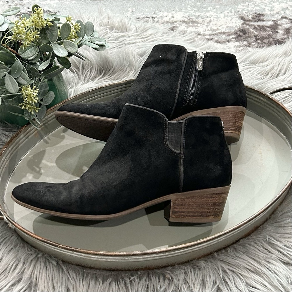 Circus by Sam Edelman Boots Womens 9 Hazel Ankle Booties Black Faux Leather Zip